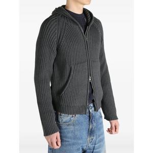 Suéteres de Punto con Capucha y Cierre de Cremallera, Ajustados, Color Gris Oscuro, de Alta Calidad y Personalizados para Hombre - Product Image 5