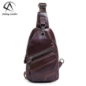 Bolso de Hombro de Cuero Genuino Andong para Hombre, Bolsos Cruzados, Bolsa de Pecho Casual Masculina, Bolso Multifuncional para Exteriores - Product Image 1