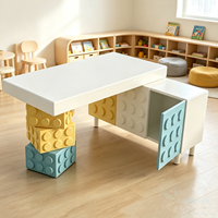 Ensemble de bureau créatif pour enfants Chiquitos avec tabouret souple arc-en-ciel pour les enfants de maternelle et de crèche pour jouer et apprendre