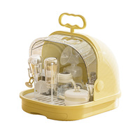 Égouttoir de rangement en plastique anti-poussière avec couvercle, non pliable, pour ustensiles et biberons de bébé, type moderne minimaliste sur pied