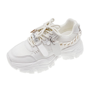 Chaussures à plateforme épaisse, nouvelles chaussures blanches d'été, chaussures à chaîne fine, chaussures rehaussantes - Product Image 6