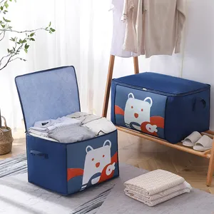 Bolsas de almacenamiento de almohadas con dibujos animados para niños, con asas reforzadas y cremalleras duales
