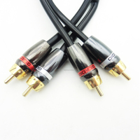 Câble audio haute fidélité RCA tressé à paire torsadée RCA vers RCA pour voiture, câble micro auxiliaire de haute qualité, mâle-mâle en métal