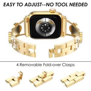 Correas de <span class=keywords><strong>Reloj</strong></span> Inteligente de Acero Inoxidable para <span class=keywords><strong>Mujer</strong></span>, Brazalete de Metal Universal de 20 mm/22 mm para <span class=keywords><strong>Apple</strong></span> <span class=keywords><strong>Watch</strong></span> IWatch Series 10 8 Ultra 7 6 5 4 - Product Image 4