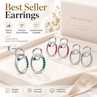 Meistverkaufter 925 Sterling Silber Doppelt Verschlungener Zirkonia Rhodium-Plattierter Damenschmuck Großhandel