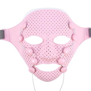 Maschera per Massaggio Facciale, Massaggiatore Viso 3D con Vibrazione Magnetica, Maschera di Bellezza SPA per Punti di Agopuntura Facciale - Product Image 1