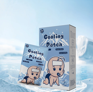 KB Factory Outlet Fever <b>Cooling</b> Gel Patch <b>Pads</b> Elastic Stickiness Blue Hydrogel Antipyretic Paste for Child Forehead Use CE - Product Image 6