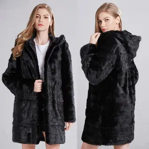中国制造女式舒适保暖可拆卸袖子貂皮大衣