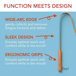 Con Logo personalizzato in rame raschietto 2 Pack con custodia da viaggio per alito più fresco migliore salute orale e papille gustative migliorate - Product Image 3