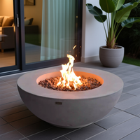 Brasero extérieur en béton, foyer rond au propane de 30/36 pouces pour patio et jardin