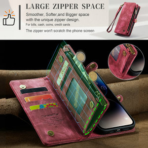 Funda de teléfono CaseMe <span class=keywords><strong>Splid</strong></span> Wallet para iPhone 14 Pro Max desmontable Muti-Cards funda trasera de cuero magnético para iPhone 16E 15 14 13 - Product Image 4