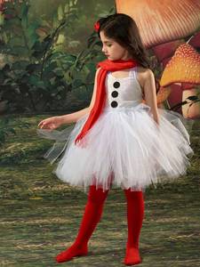 Disfraz de Muñeco de Nieve para Niños, Vestido de Tul Blanco con Accesorios para la Cabeza, Ropa Navideña para Niñas, Éxito de Ventas 2026 - Product Image 5