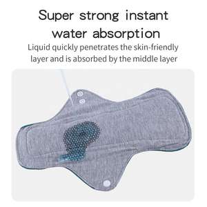 <span class=keywords><strong>Serviette</strong></span> hygiénique antibactérienne en graphène en coton de qualité supérieure Super absorbant coussin menstruel réutilisable respirant lavable femme <span class=keywords><strong>serviette</strong></span> hygiénique - Product Image 5