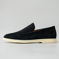Chaussures mocassins pour hommes en cuir véritable et daim de mouton, style décontracté et respirant, grande taille, bout pointu, personnalisables OEM
