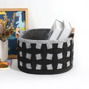 Vente directe du fabricant, panier de rangement en feutre non tissé multifonctionnel, écologique, moderne, tendance, en dentelle, Fusen - Product Image 1