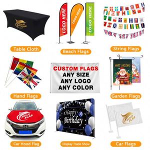 Bandera de Poliéster Personalizada con Asta de Aluminio, 2 Ojales, Fácil Instalación, Impresión por Transferencia Térmica Impermeable, Elige Cualquier Tamaño (3x5, 5x8) - Product Image 4