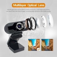 Webcam HD 1080P, kamera Web pintar mikrofon tanam USB Streaming kecantikan kamera langsung untuk komputer Android TV