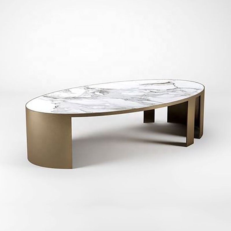 Мебель для гостиной, итальянский боковой журнальный столик из нержавеющей стали, современный мраморный