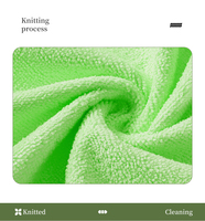 Chiffon de cuisine carré en microfibre de luxe tricoté warp, 230 g/m², réutilisable, léger, doux, absorbant, sans peluches, sans ourlet, séchage rapide