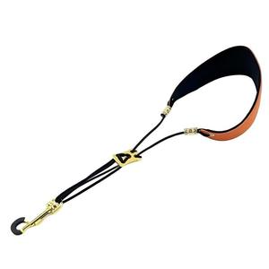 Sangle de cou large en cuir véritable pour saxophone, réglable, en corde de nylon tressée, avec crochet pivotant doré, pour saxophone alto, ténor, sopranino - Product Image 2