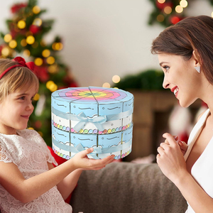 Set di 10 Scatole a Forma di Torta Triangolare per Dolci e <span class=keywords><strong>Caramelle</strong></span>, Confezioni Regalo Rosa e Blu per Cioccolatini, Decorazioni per Feste di Compleanno - Product Image 3