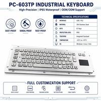 Teclado Industrial de Acero Inoxidable Personalizado de Precisión IP65 Resistente al Agua, 67 Teclas con Panel Táctil USB para Kiosco Médico, Máquina CNC