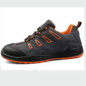 Comfortable Lace-Up Unisex Fly Knit Fabric and Suede Leather safety toe Safety Shoe - Product Image 1