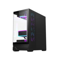 AntarcChill Most Popular Curved Tempered Glass PC Computer Case & Tower ATX Pc Case Gaming Rgb Cooling Fan with ATX Power Supply