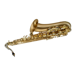 Saxophone ténor professionnel Huayun en Si bémol avec corps en bronze doré, clés nickelées et tube de cou en cuivre blanc - Product Image 1