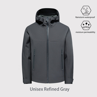 Chaqueta de software para hombre Chaqueta impermeable con capucha desmontable-A prueba de viento, equipo de aventura multicolor