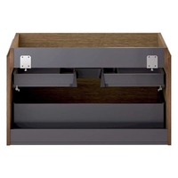 Meuble-lavabo suspendu moderne avec vasque en céramique et tiroirs de rangement
