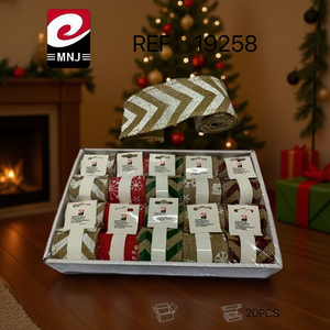 Mnj Christmas Ribbon Rolls 20Pcs Assorted Patterns Holiday Decorations - Product Image 3