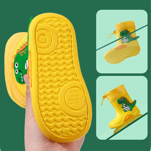 Bottes <span class=keywords><strong>de</strong></span> <span class=keywords><strong>pluie</strong></span> souples épaissies sur mesure pour bébé sangles élastiques antidérapantes imperméables petit dinosaure Design pour l'hiver été automne - Product Image 3