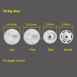 14.1mm KAM rond mat blanc ou noir boutons-<span class=keywords><strong>pression</strong></span> T8 boutons-<span class=keywords><strong>pression</strong></span> en <span class=keywords><strong>plastique</strong></span> pour vêtements de bébé - Product Image 5