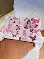 Étui personnalisable pour iPad à trois volets rotatifs à 720 ° avec fente pour stylo et motif de dessin animé étuis et étuis pour tablette
