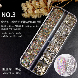 อุปกรณ์ตกแต่งเล็บแบบกลม 12 ช่อง 16 แบบ คละสี พร้อมเพชรติดเล็บแบบแบน - Product Image 5