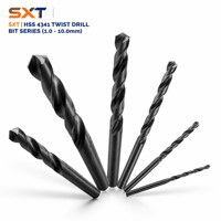 Foret hélicoïdal à queue droite en acier rapide 4341, 1-10 mm, pour le perçage CNC du métal, de l'acier, de l'aluminium et du bois, nitridé