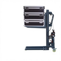 Chariot élévateur électrique portable, capacité de charge 300 kg, hauteur de levage 1,6 m, mât à deux étages, batterie au plomb-acide, pneus pleins