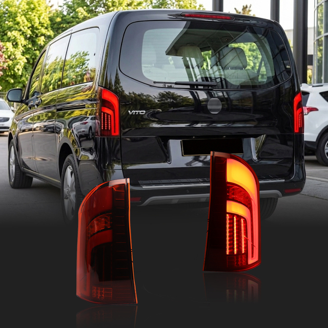 Mercedes Vito Tail Lights LED Assembly for W447 2016-2023 Liftgate Only Sequential Direct Replacement Plug and Play