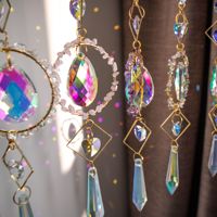 Venta al por mayor K9 Crystal Prism Sun Catcher amatista cuarzo Wind Chimes ventana colgante decoración con piedras preciosas artesanías de cristal