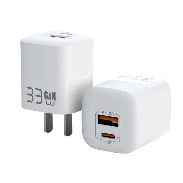 New Trending 33W Type C GaN PD Fast Charger ETL Certified PD+QC Fast Charging Adapter USB-C Charger Block for Phone for Laptop