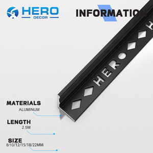 Gạch Trims Nhà Sản Xuất Tùy Chỉnh Nhôm Cạnh Góc Đường Cong L Hình Dạng Gốm Gạch <span class=keywords><strong>Trim</strong></span> Cho Tường Trang Trí - Product Image 6