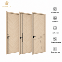 Portes intérieures battantes à double panneau en bois, finition blanche minimaliste, pour projets d'appartements et d'hôtels (vente en gros)