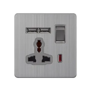 SUMMAO 86 Type Hotel Household Large Board Switch With 13A Multifunctional Three Hole Socket With Dual USB Interface Panel