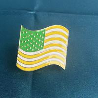 Épinglette de revers en alliage plaqué, motif drapeau américain (rose, vert, jaune), pour bijoux de sororité et mariages, vente en gros