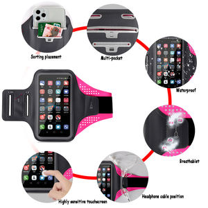 Brazaletes para deportes al aire libre para correr, Material de Spandex, funda para brazo, funda para teléfono, bolsa para teléfono máximo de 6,5 pulgadas - Product Image 4