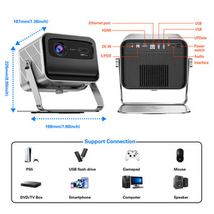 Slimme DLP-filmprojector 1080P Native 3D Ready 2G Android 13 Google TV Wi-Fi voor YouTube Apps 2G Binnen/buiten gebruik - Product Image 6