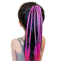 Accessoire capillaire tressé pour enfants, tendance, avec anneau élastique coloré pour tresses de boxe, pour queue de cheval de filles stylées et mignonnes