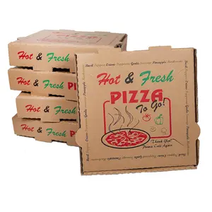 E-Co-Fiambrera para embalaje de alimentos para llevar, caja de embalaje de pizza de suministro corrugado, caja de pizza de diseño personalizado
