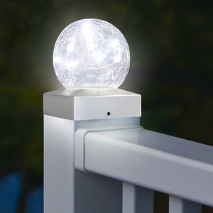 Lampe solaire extérieure Xinhuiyuan, lumière de pilier, boule de verre craquelée, IP65, étanche, lumière LED de jardin, éclairage paysager - Product Image 2